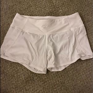 White Lululemon shorts